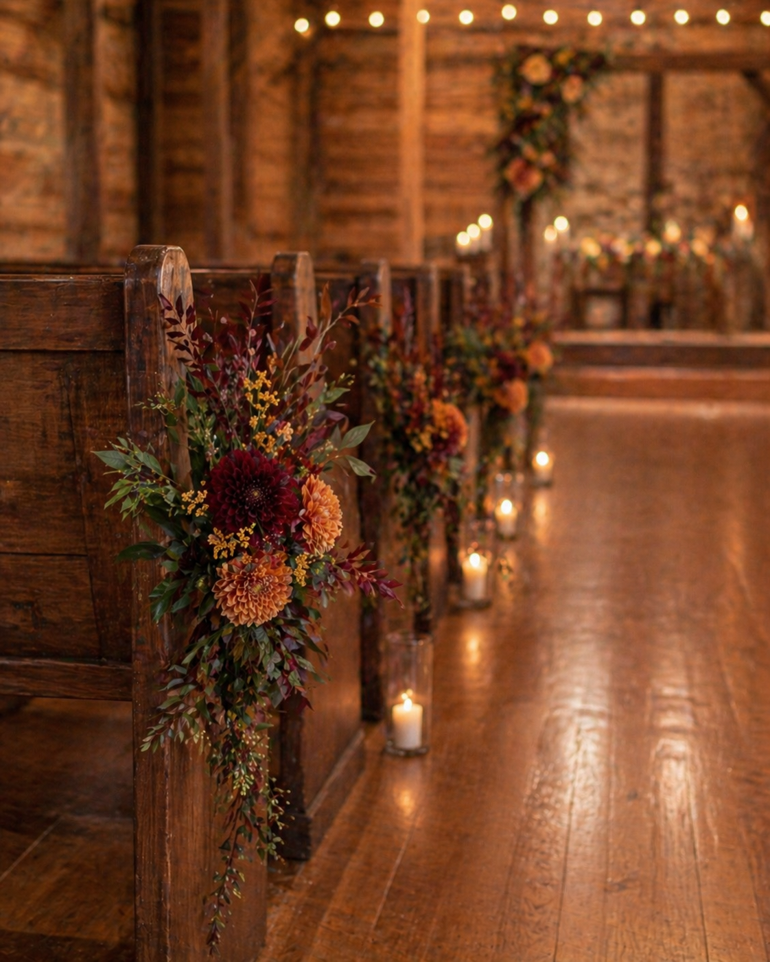 Autumn Harvest Aisle Flowers